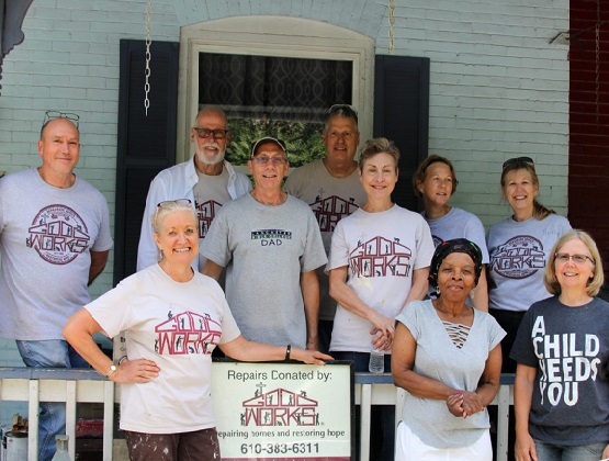 Good Works group on front porch
