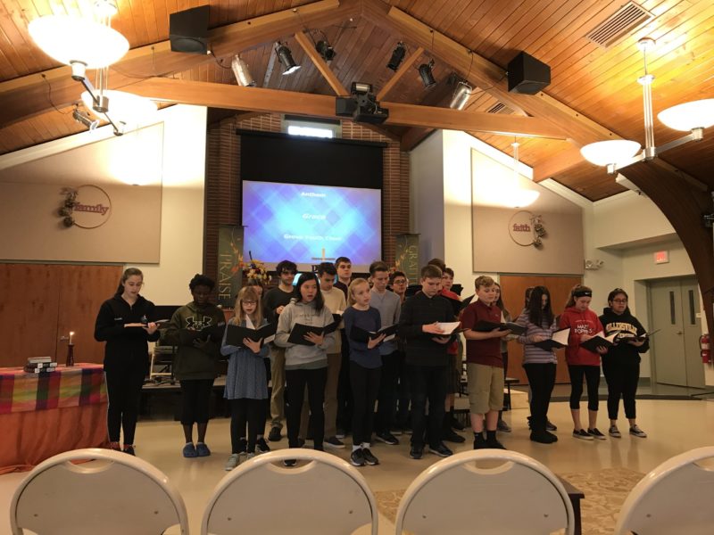 Youth Choir singing during Worship