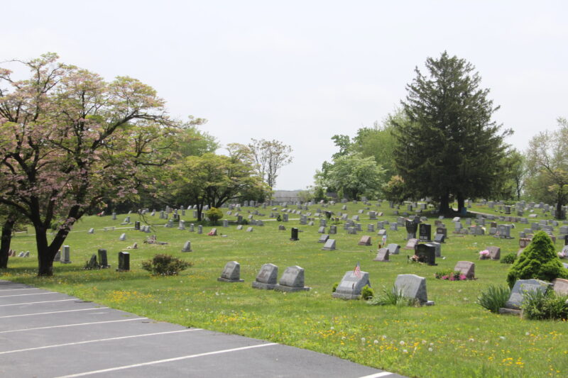 view of Grove Church's cemetery, as seen from the parking lot